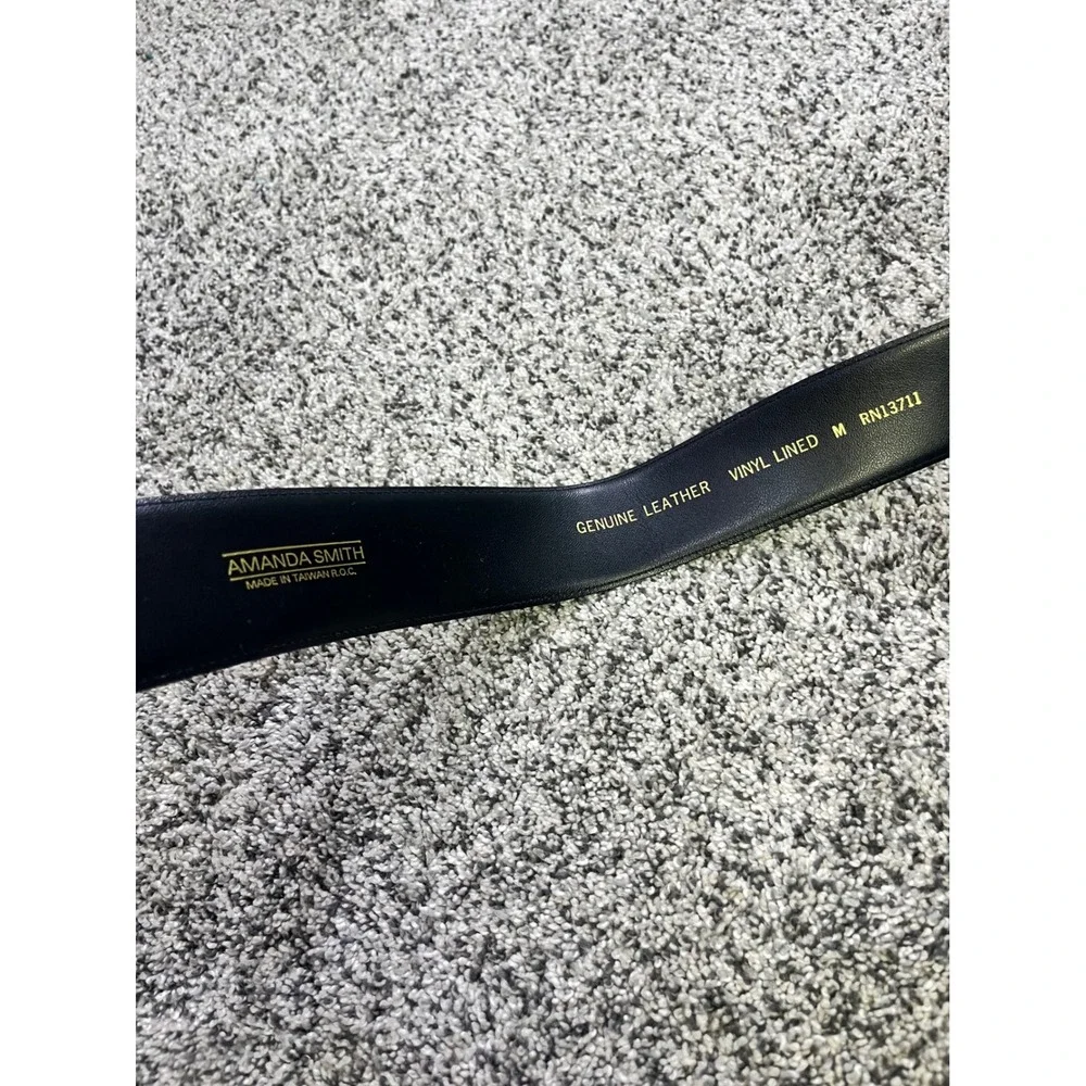 Amanda Smith Vintage Dark Green Suede Leather Wide Waist Belt Medium Gold Buckle